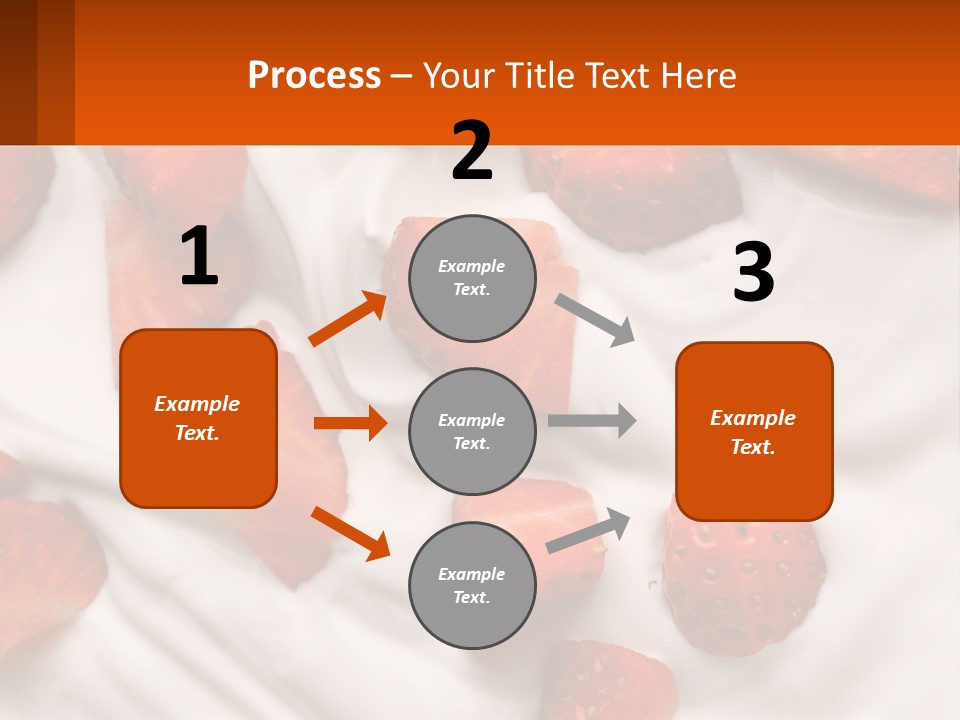 A Plate Of Strawberries On Top Of A Whipped Cream Dessert PowerPoint Template
