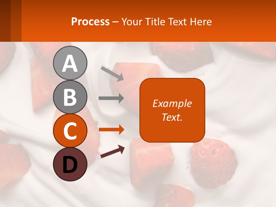 A Plate Of Strawberries On Top Of A Whipped Cream Dessert PowerPoint Template