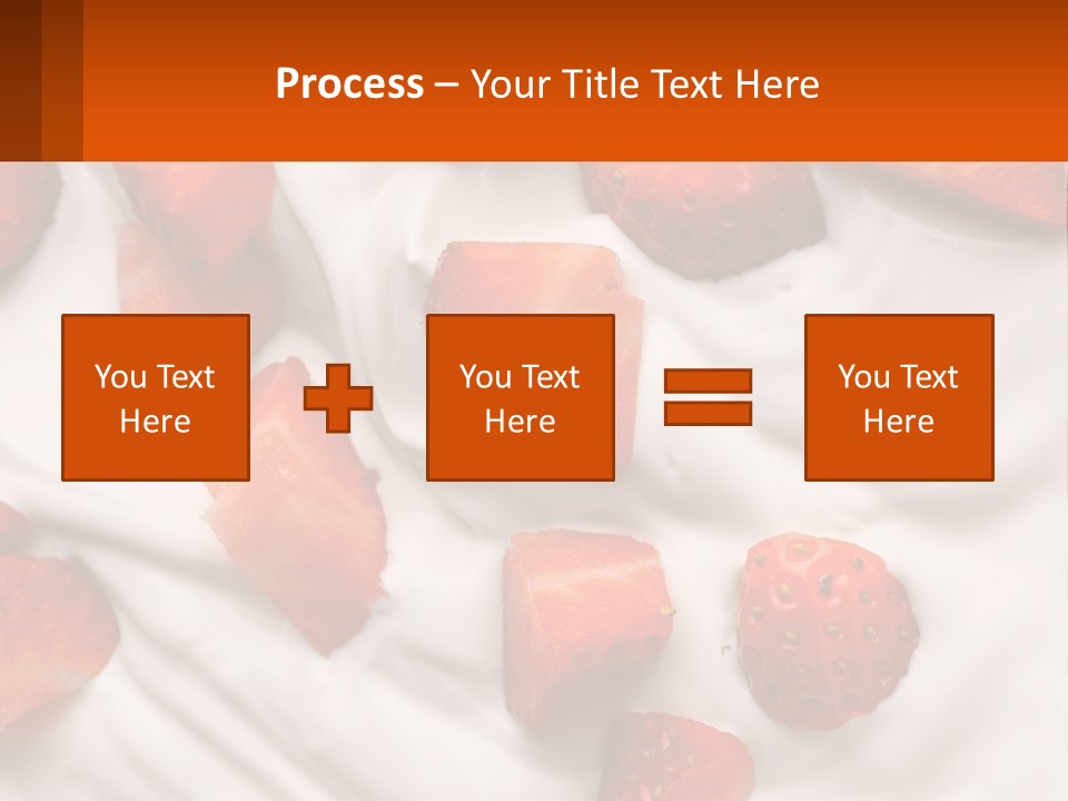 A Plate Of Strawberries On Top Of A Whipped Cream Dessert PowerPoint Template