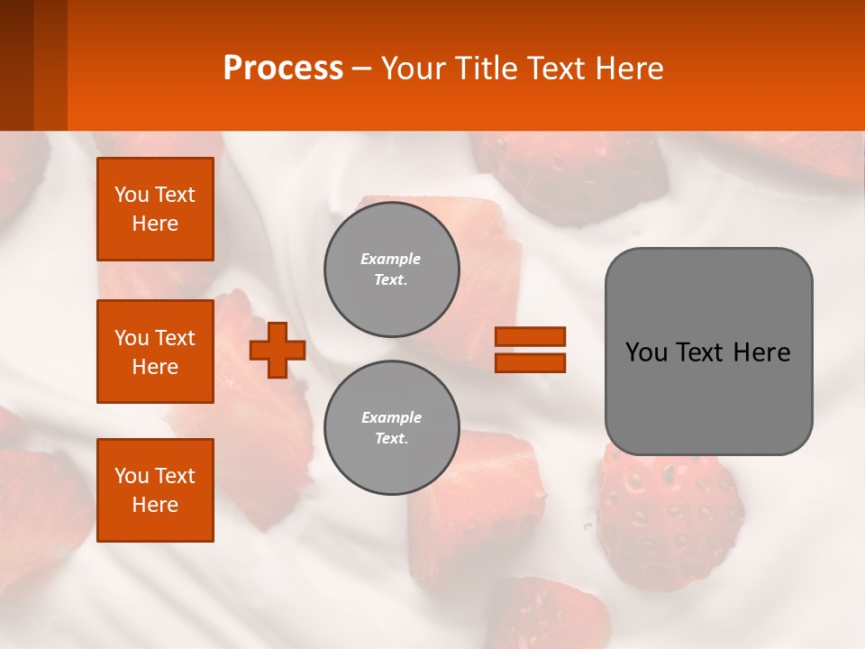A Plate Of Strawberries On Top Of A Whipped Cream Dessert PowerPoint Template