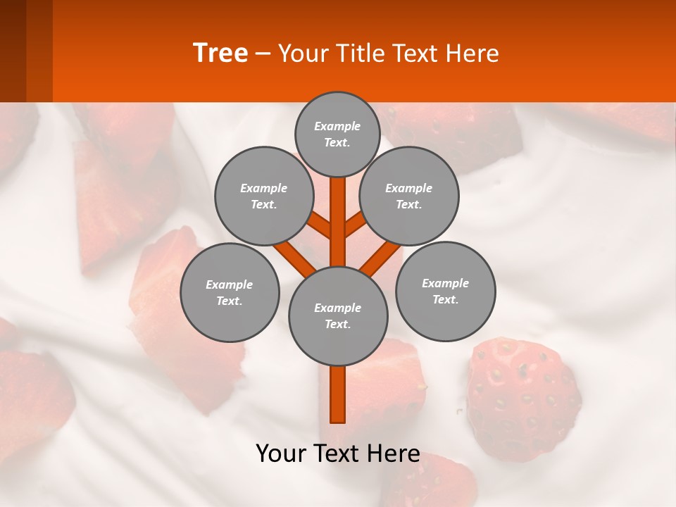 A Plate Of Strawberries On Top Of A Whipped Cream Dessert PowerPoint Template