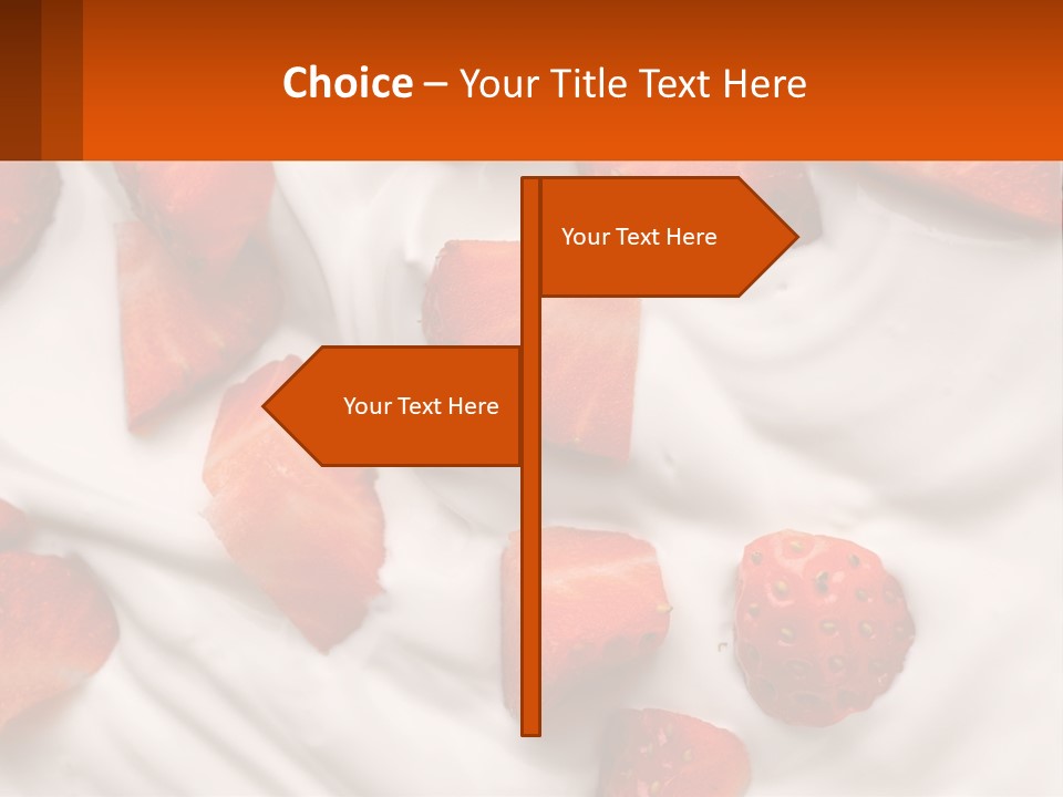 A Plate Of Strawberries On Top Of A Whipped Cream Dessert PowerPoint Template