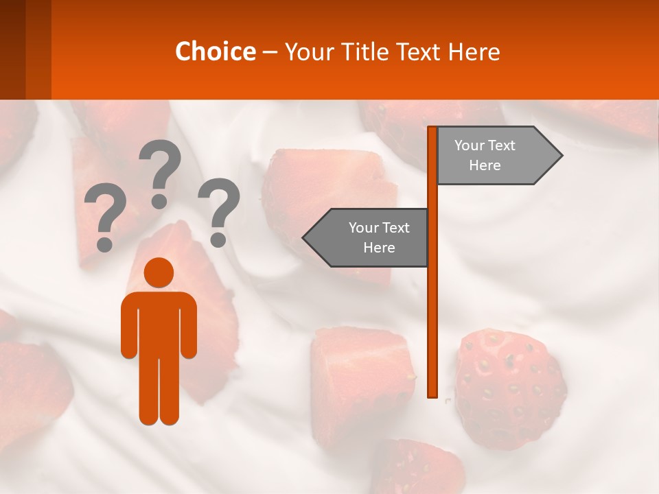 A Plate Of Strawberries On Top Of A Whipped Cream Dessert PowerPoint Template
