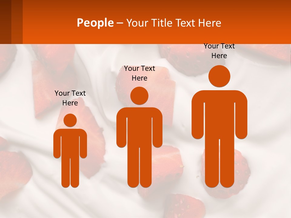 A Plate Of Strawberries On Top Of A Whipped Cream Dessert PowerPoint Template