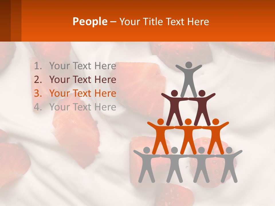 A Plate Of Strawberries On Top Of A Whipped Cream Dessert PowerPoint Template
