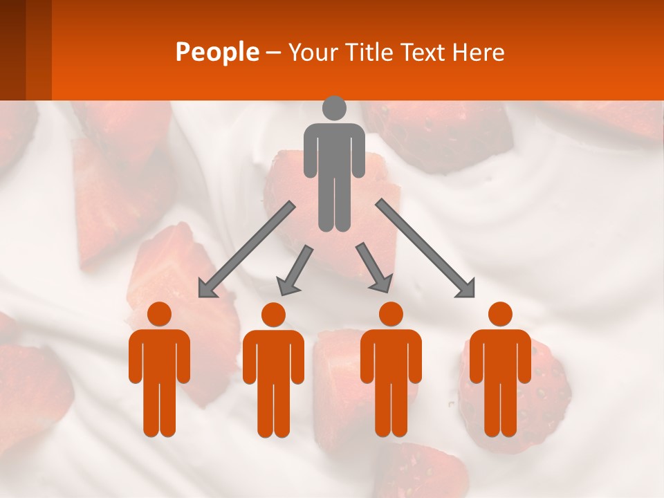 A Plate Of Strawberries On Top Of A Whipped Cream Dessert PowerPoint Template