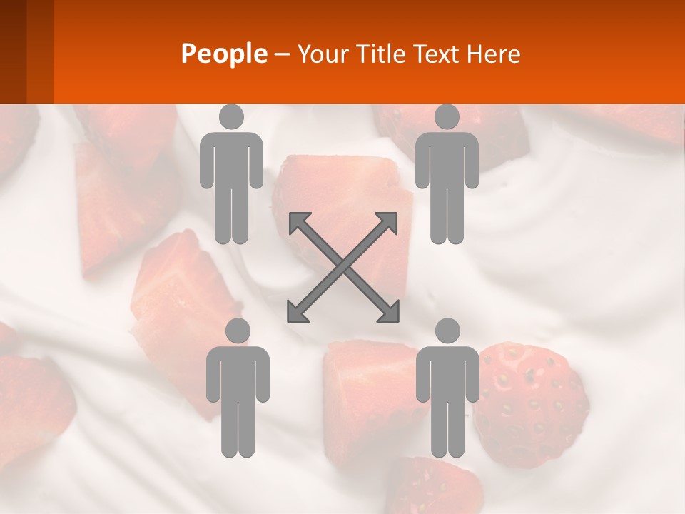 A Plate Of Strawberries On Top Of A Whipped Cream Dessert PowerPoint Template