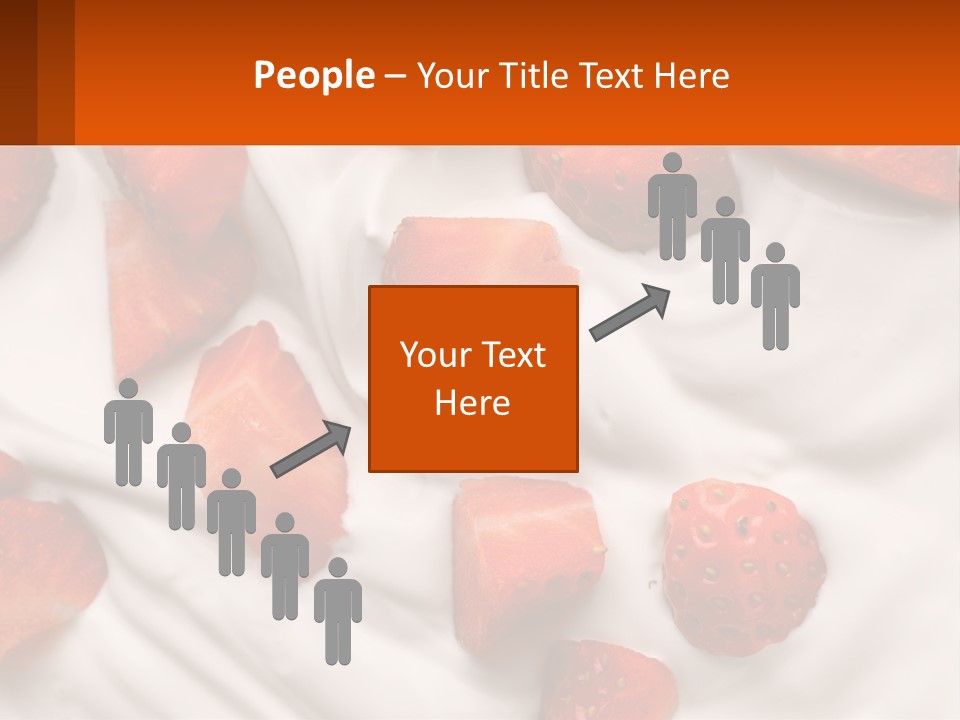 A Plate Of Strawberries On Top Of A Whipped Cream Dessert PowerPoint Template