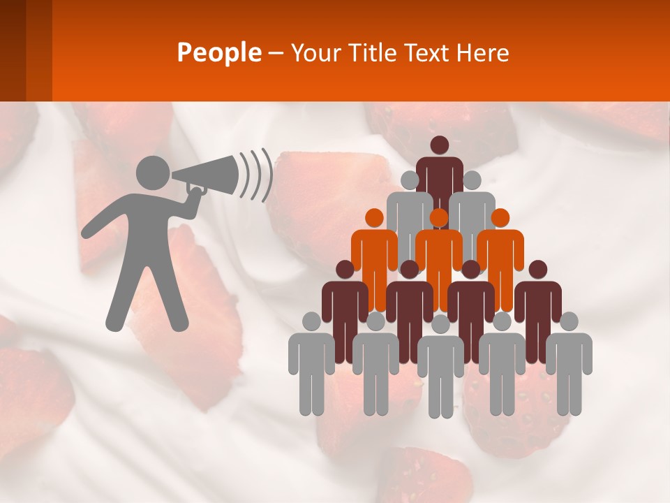 A Plate Of Strawberries On Top Of A Whipped Cream Dessert PowerPoint Template