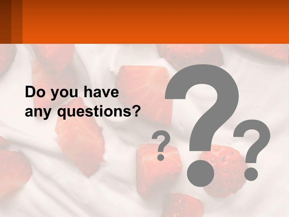 A Plate Of Strawberries On Top Of A Whipped Cream Dessert PowerPoint Template