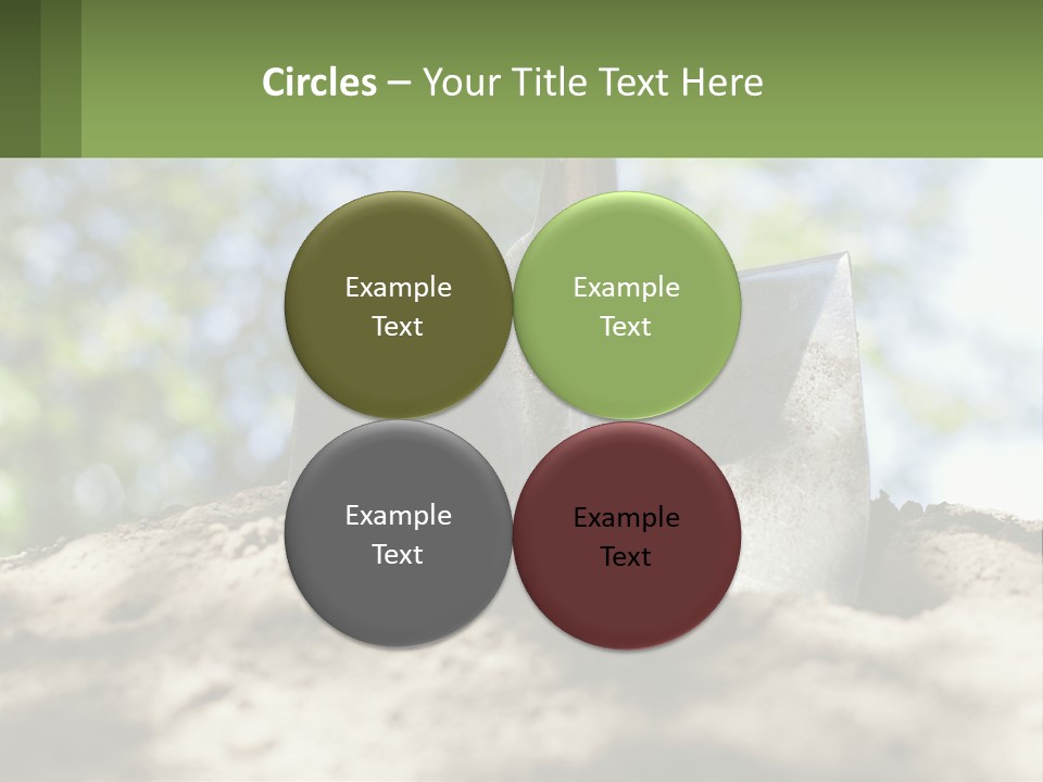 A Shovel In The Dirt With Trees In The Background PowerPoint Template