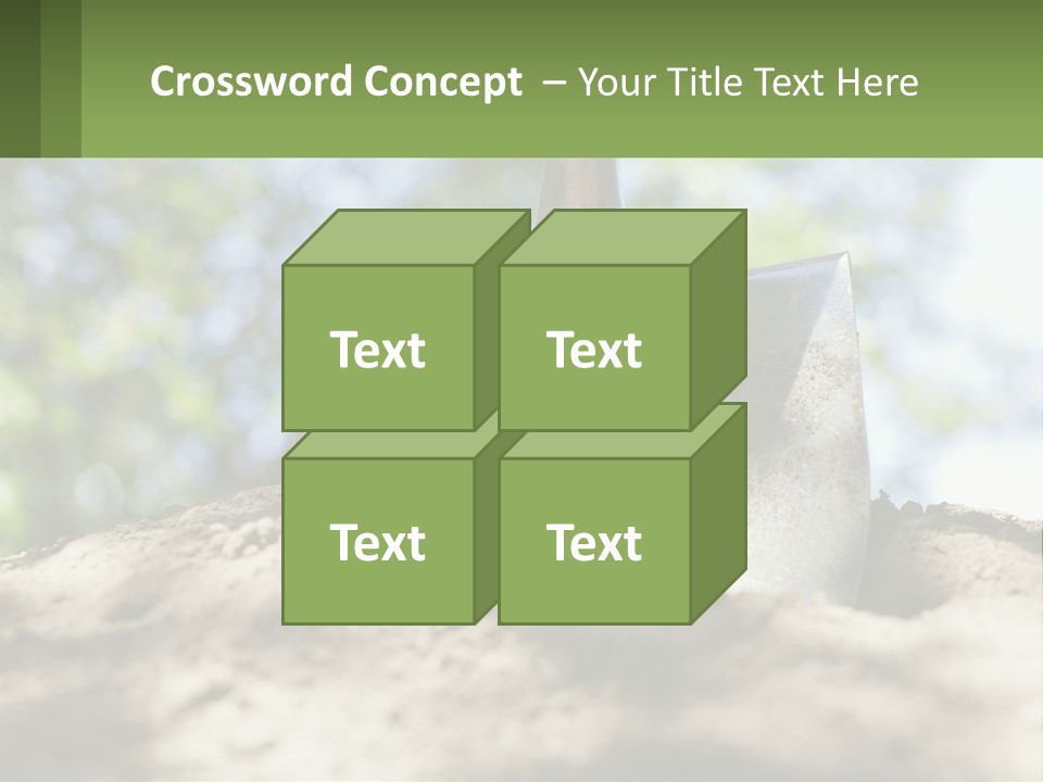 A Shovel In The Dirt With Trees In The Background PowerPoint Template
