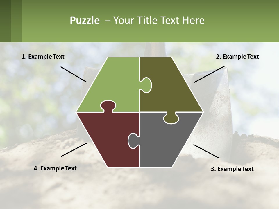 A Shovel In The Dirt With Trees In The Background PowerPoint Template