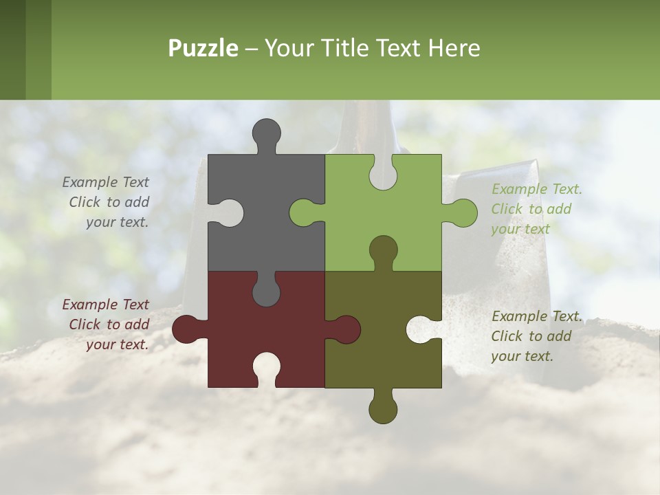 A Shovel In The Dirt With Trees In The Background PowerPoint Template