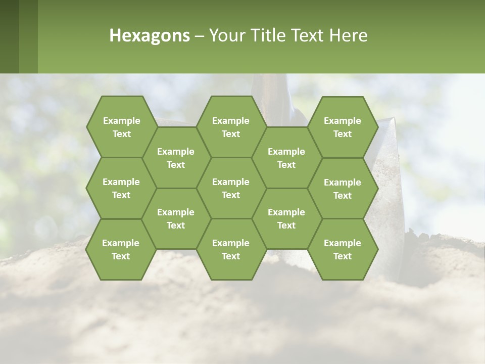 A Shovel In The Dirt With Trees In The Background PowerPoint Template