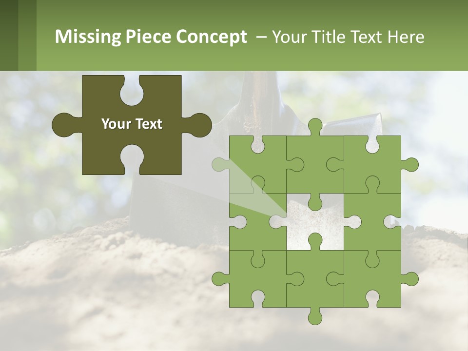 A Shovel In The Dirt With Trees In The Background PowerPoint Template