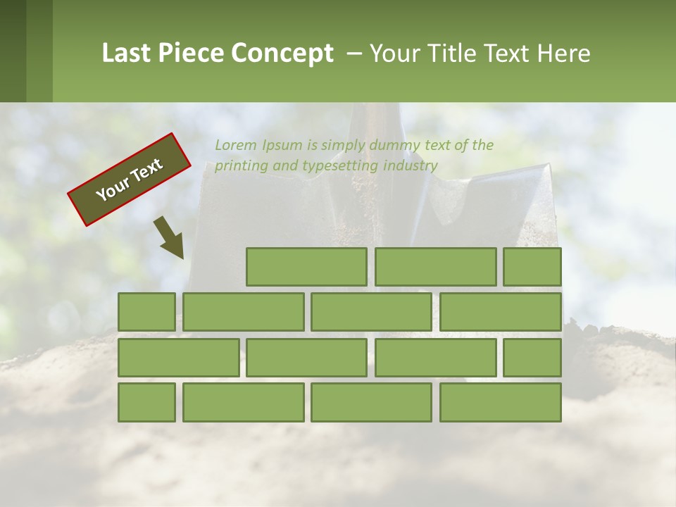 A Shovel In The Dirt With Trees In The Background PowerPoint Template