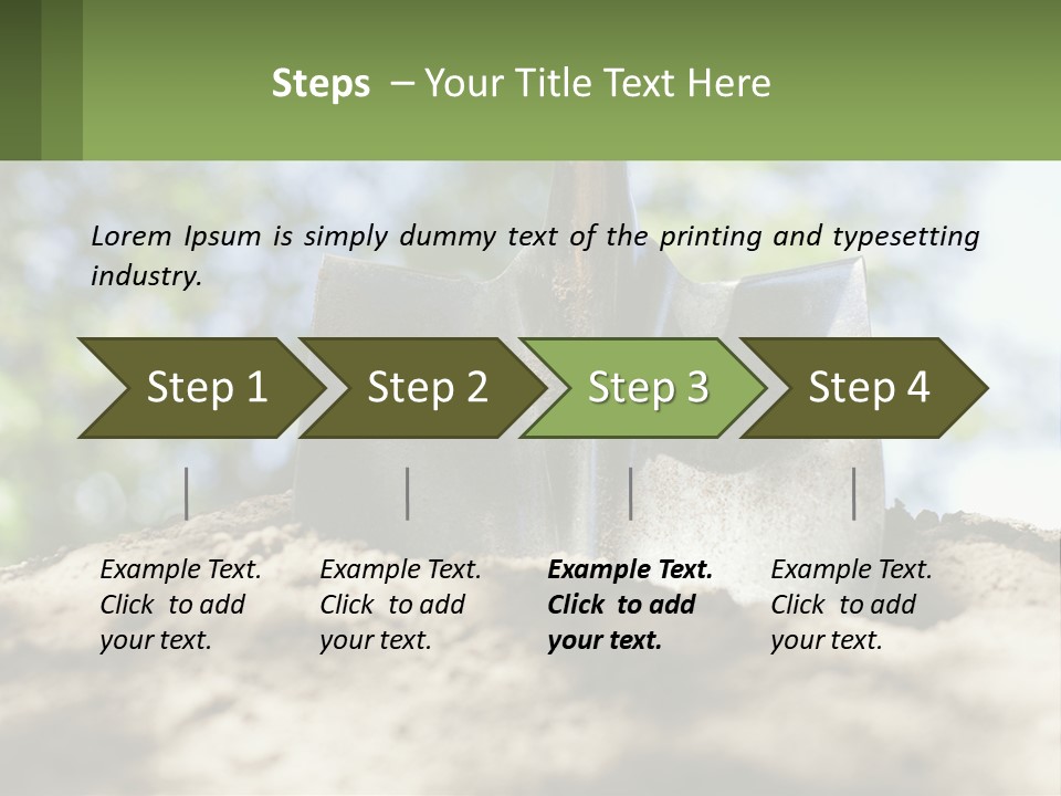 A Shovel In The Dirt With Trees In The Background PowerPoint Template