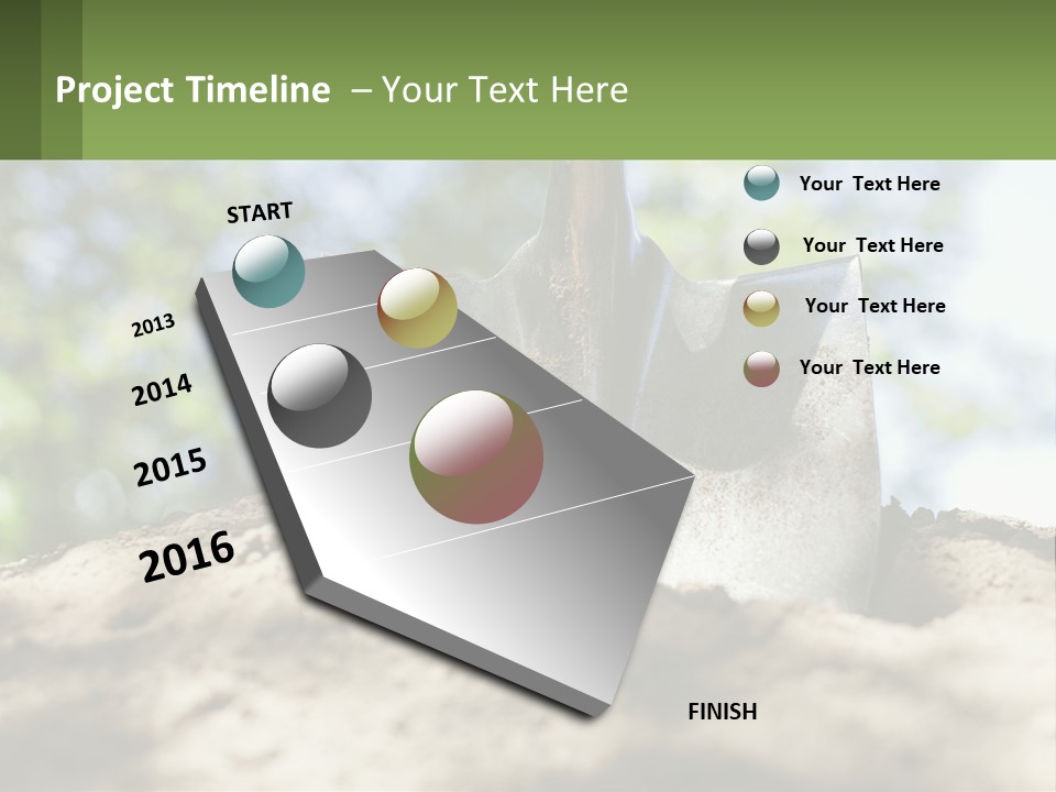 A Shovel In The Dirt With Trees In The Background PowerPoint Template