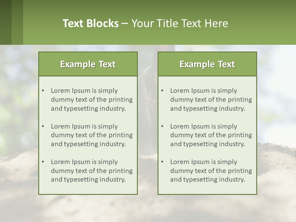 A Shovel In The Dirt With Trees In The Background PowerPoint Template