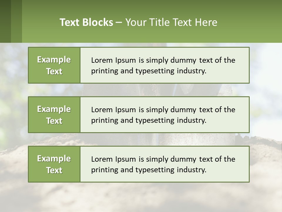 A Shovel In The Dirt With Trees In The Background PowerPoint Template