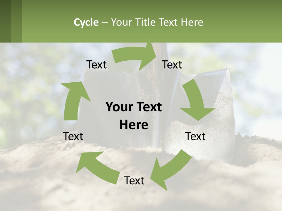 A Shovel In The Dirt With Trees In The Background PowerPoint Template