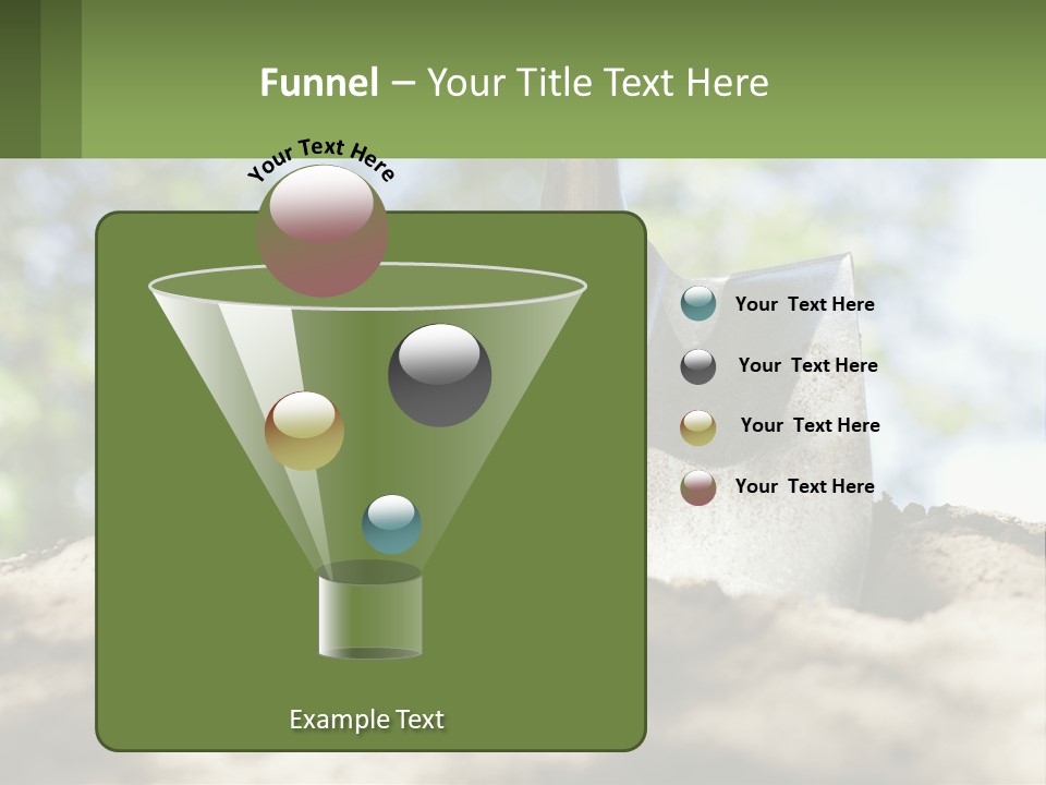 A Shovel In The Dirt With Trees In The Background PowerPoint Template