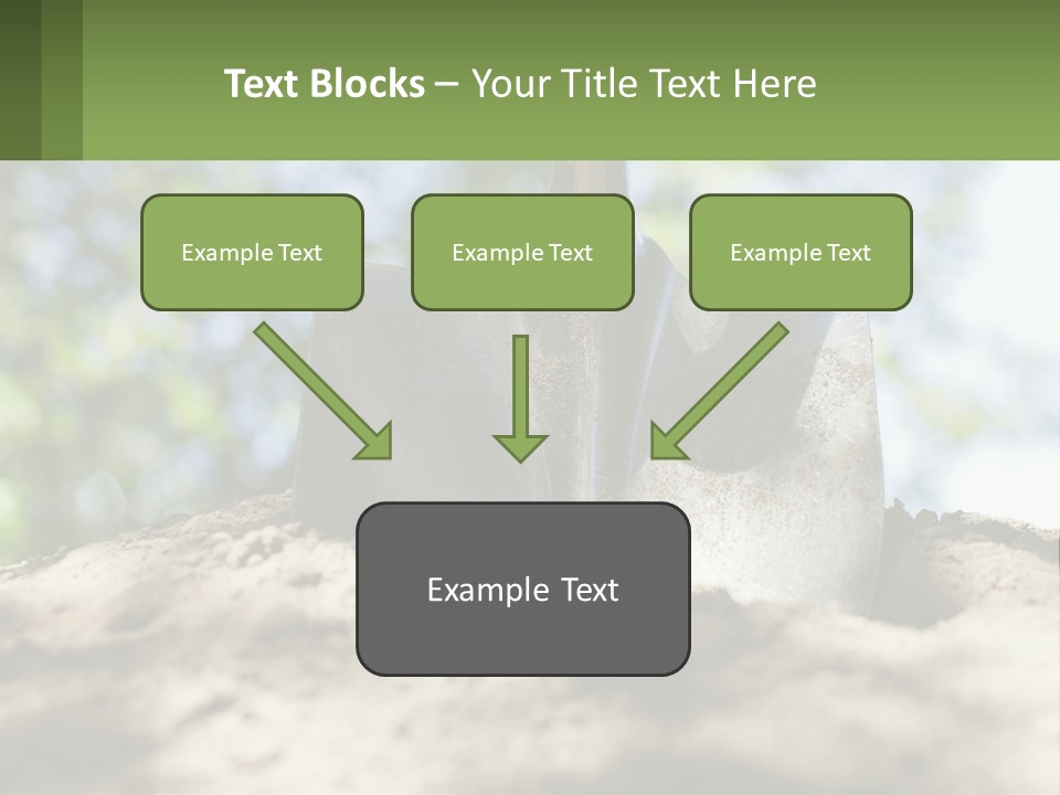 A Shovel In The Dirt With Trees In The Background PowerPoint Template