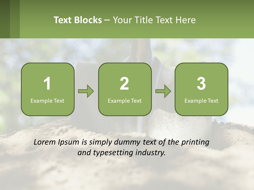 A Shovel In The Dirt With Trees In The Background PowerPoint Template