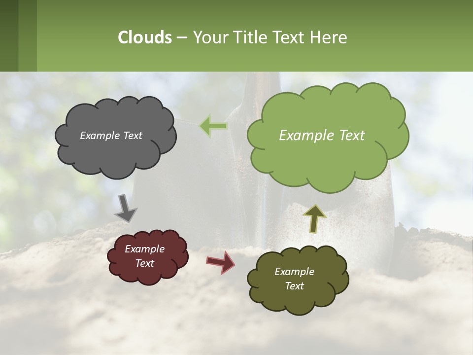 A Shovel In The Dirt With Trees In The Background PowerPoint Template