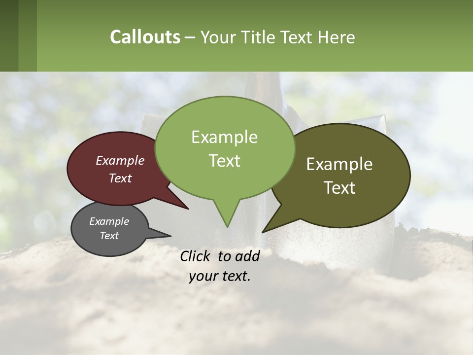 A Shovel In The Dirt With Trees In The Background PowerPoint Template