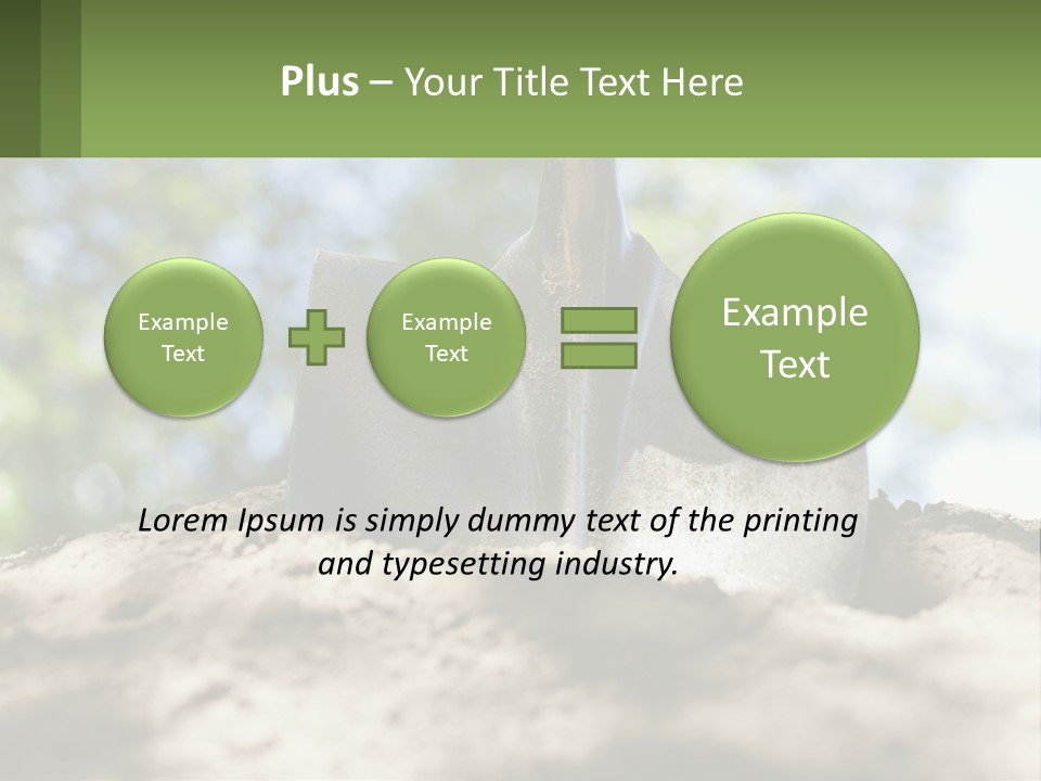 A Shovel In The Dirt With Trees In The Background PowerPoint Template