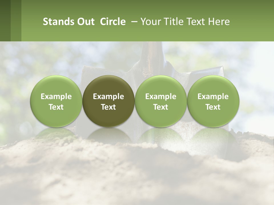 A Shovel In The Dirt With Trees In The Background PowerPoint Template