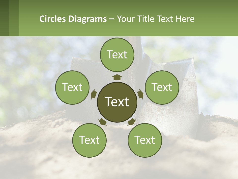 A Shovel In The Dirt With Trees In The Background PowerPoint Template