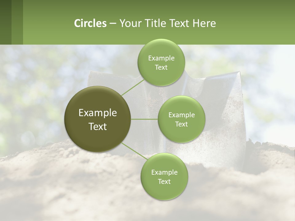 A Shovel In The Dirt With Trees In The Background PowerPoint Template