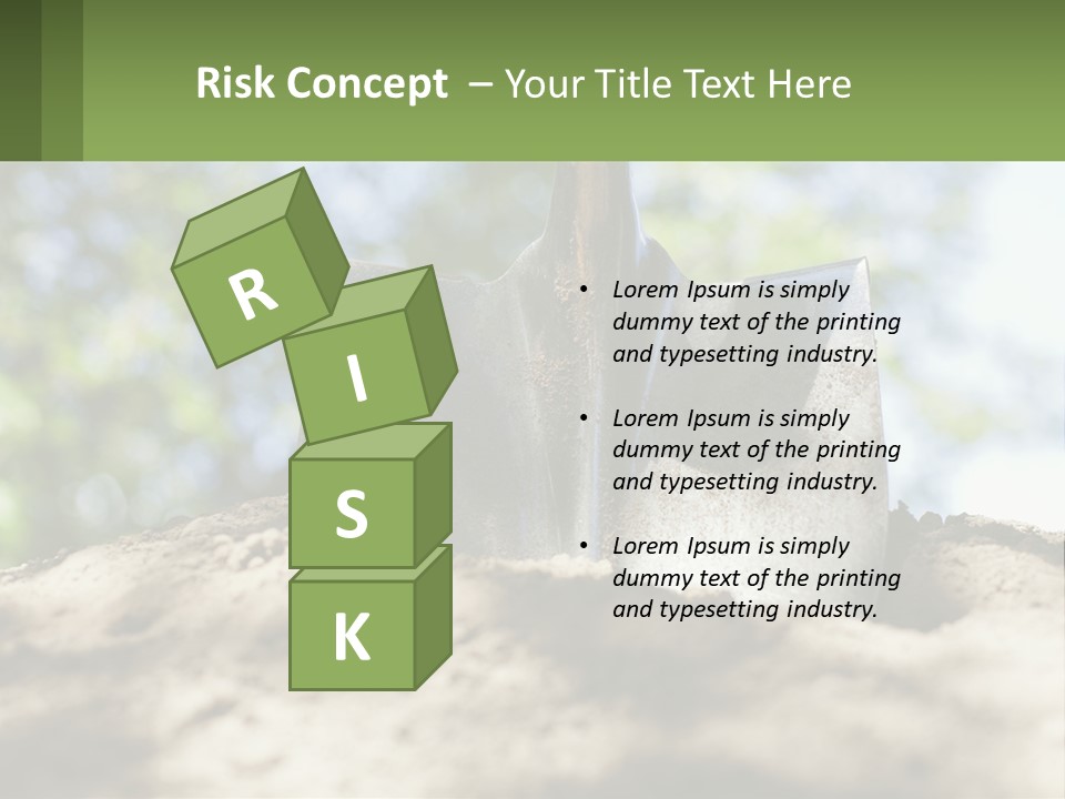 A Shovel In The Dirt With Trees In The Background PowerPoint Template