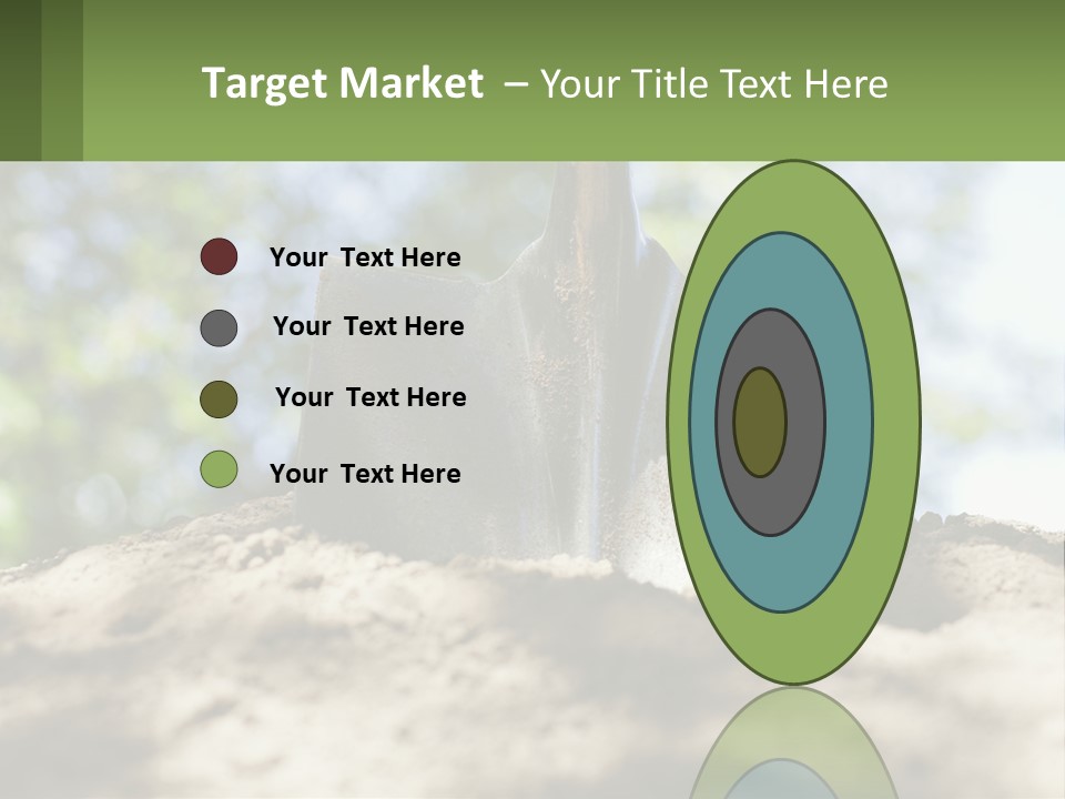 A Shovel In The Dirt With Trees In The Background PowerPoint Template