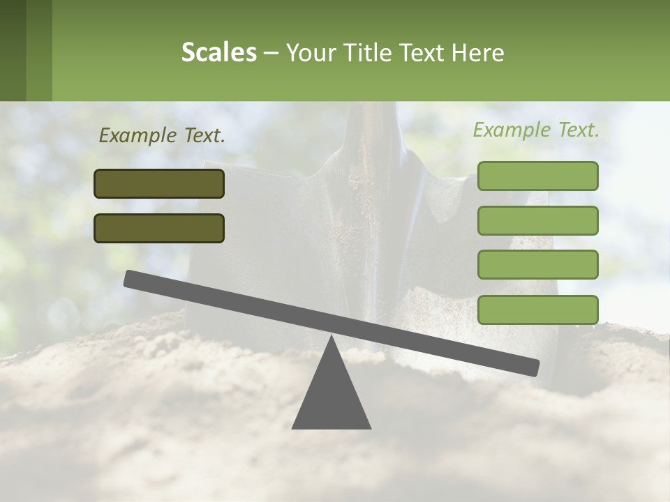 A Shovel In The Dirt With Trees In The Background PowerPoint Template