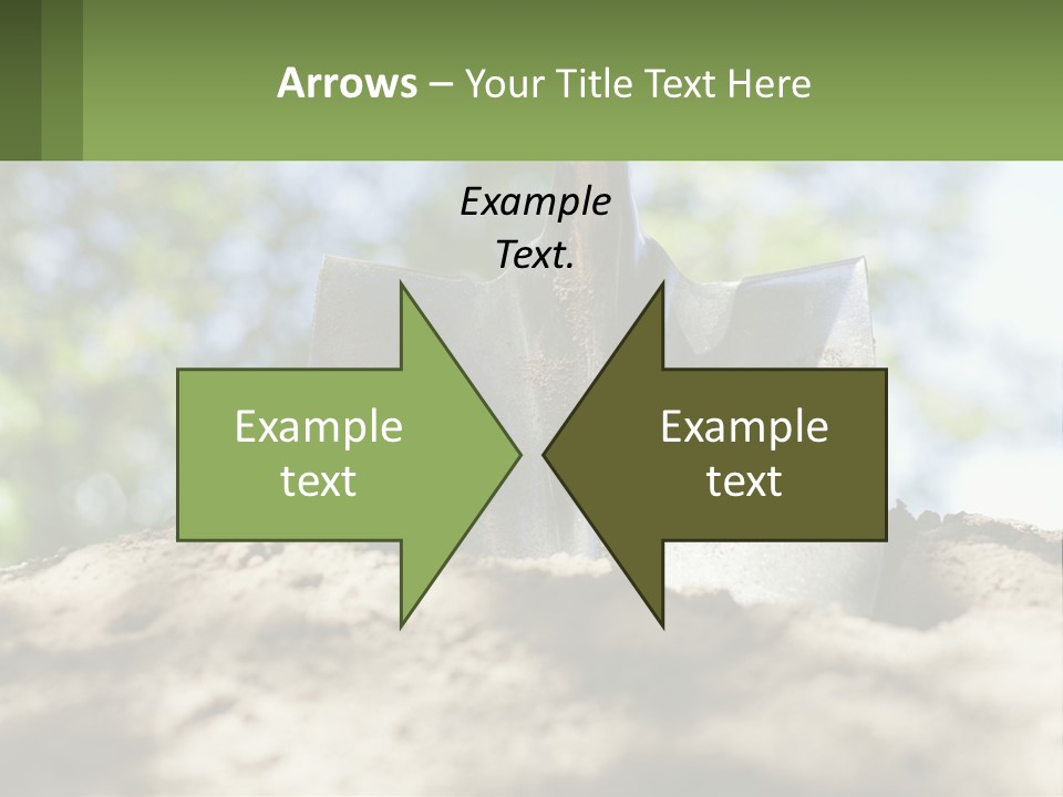 A Shovel In The Dirt With Trees In The Background PowerPoint Template