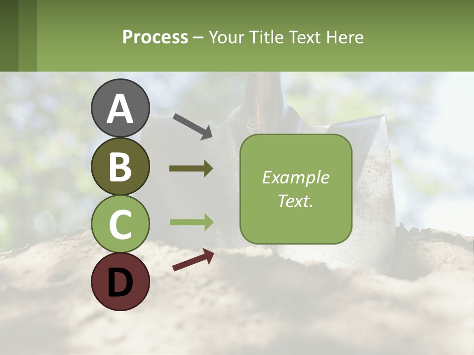 A Shovel In The Dirt With Trees In The Background PowerPoint Template