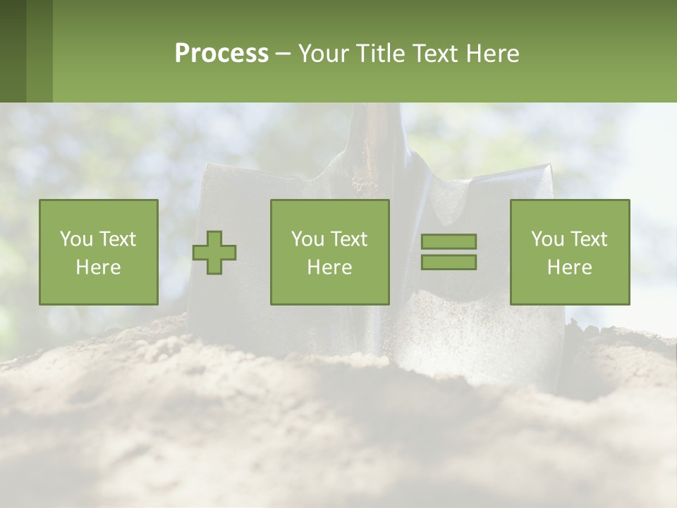 A Shovel In The Dirt With Trees In The Background PowerPoint Template