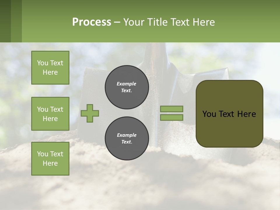 A Shovel In The Dirt With Trees In The Background PowerPoint Template