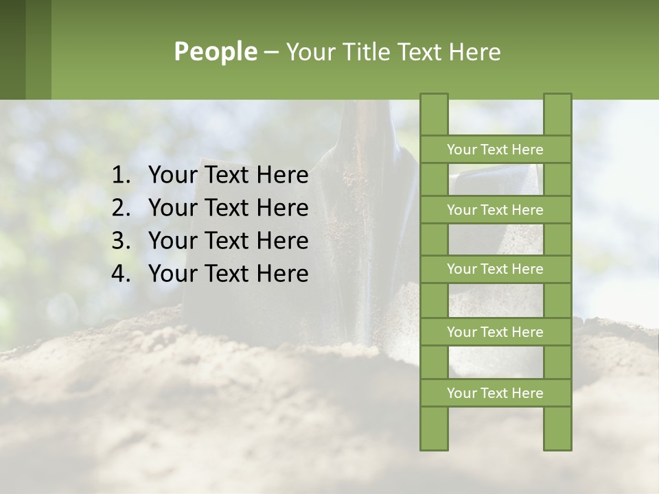 A Shovel In The Dirt With Trees In The Background PowerPoint Template