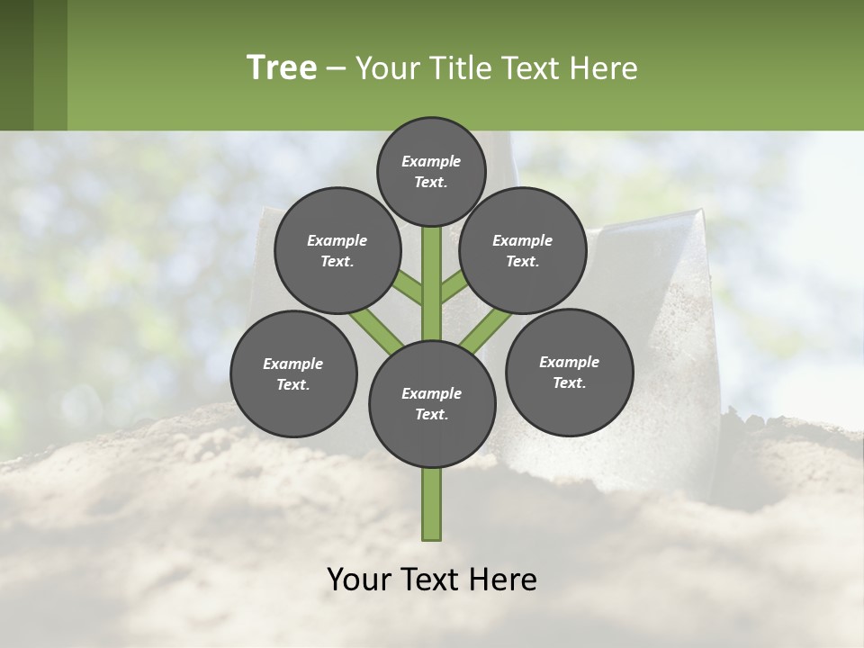 A Shovel In The Dirt With Trees In The Background PowerPoint Template