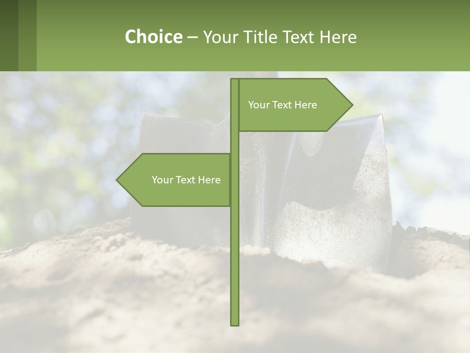 A Shovel In The Dirt With Trees In The Background PowerPoint Template