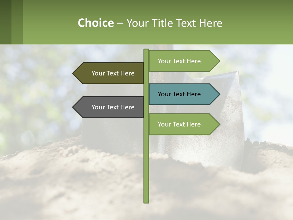 A Shovel In The Dirt With Trees In The Background PowerPoint Template