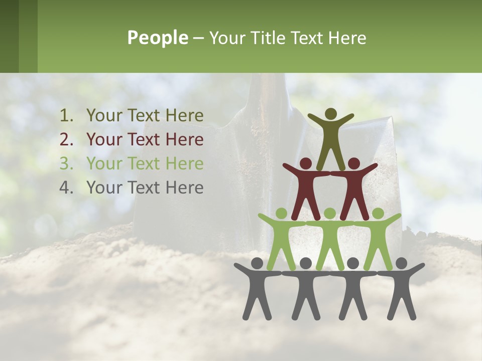 A Shovel In The Dirt With Trees In The Background PowerPoint Template