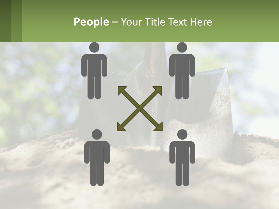A Shovel In The Dirt With Trees In The Background PowerPoint Template