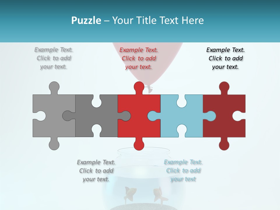 A Red Balloon Floating Over A Fish Bowl PowerPoint Template