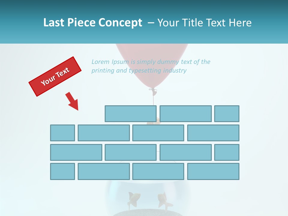 A Red Balloon Floating Over A Fish Bowl PowerPoint Template